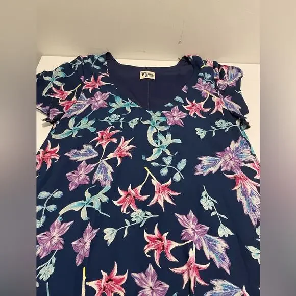 Show Me Your Mumu Kylie Mini Dress Women’s Size Medium Floral Print Blue Purple - Picture 2 of 3
